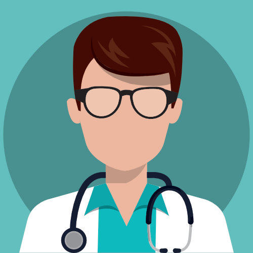 Immagine generica di un dottore stilizzata in 2D.